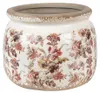 Clayre & Eef Pot de fleurs Ø 20x15 cm Beige Rose Céramique Voir les images du produit 1