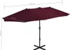 vidaXL Ombrellone con palo in alluminio 460x270 cm Rosso Anteprima dell’immagine prodotto 8