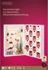 A decorative advent calendar with a Christmas village scene on the left and numbered drawers on the right, set against a pink background. Produktbild-Vorschau
