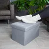 Intirilife Faltbare Sitzbank 49x30x30 cm in ALASKA GRAU - Produktbild-Vorschau 4
