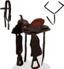 vidaXL sella western, cavezza e pettorale in vera pelle 15" Anteprima dell’immagine prodotto 1