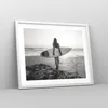 Gerahmtes Poster - Weißer Rahmen - Frau Strand Surfen - Produktbild-Vorschau 8