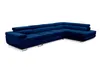 A dark blue sectional sofa with a chaise lounge on a white background. Produktbild-Vorschau