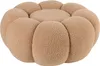 BELIANI Pouf Hellbraun Bouclé Rund 60 x 60 x 27 cm Produktbild-Vorschau 4