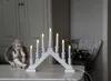 Weißer Kerzenständer aus Holz mit LED-Beleuchtung - 38 cm Produktbild-Vorschau 5
