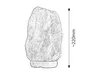 A sketch of a Himalayan salt lamp on a wooden base with a size indicator. Produktbild-Vorschau