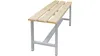 A simple wooden bench with a metal frame, shown against a white background. Podgląd zdjęcia produktu