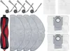 A collection of cleaning accessories for a robot vacuum cleaner, including a main brush, filters, and mop cloths, laid out on a white background. Produktbild-Vorschau