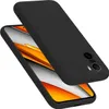 A black phone case is shown on a white background, with a phone partially visible underneath. Produktbild-Vorschau
