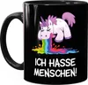 Kaffee-Tasse mit Spruch Ich hasse Menschen kotzendes Produktbild-Vorschau 2