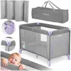 Reisebett 125 x 65 x 78 cm RK-240 Grau und Lavendel Produktbild-Vorschau 1