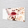 Glasbilder 100x50 Wandkunst Roses rote Lippen Frau Produktbild-Vorschau 2