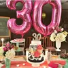 Folienballon Zahl 4, ca. 80 cm, pink, für Luftbefüllung Produktbild-Vorschau 2