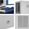 A collage of four close-up images showing different aspects of a computer cabinet. Produktbild-Vorschau