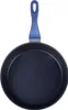 A top-down view of a frying pan with a blue handle against a white background. Produktbild-Vorschau