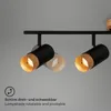 Faretto, nero, con legno, escl. 4xGU10/max.9W Anteprima dell’immagine prodotto 3