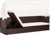 vidaXL Gartensofa mit Sonnendach Poly Rattan Braun Produktbild-Vorschau 3