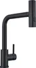 A black kitchen faucet is shown against a white background. Náhled obrázku produktu
