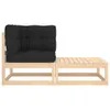 2-tlg. Garten-Lounge-Set mit Kissen Kiefer Massivholz Produktbild-Vorschau 2