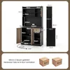 A diagram of a tall cabinet with dimensions labeled, next to two cardboard boxes. Podgląd zdjęcia produktu