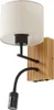 Lucande Wandlampe Lieske, beige, Textil, E27, LED-Leselicht Produktbild-Vorschau 1