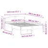 A diagram showing the dimensions of a bed frame. Produktbild-Vorschau
