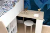 Lit surélevé avec bureau & rangement - 90 x 200 cm - Blanc Voir les images du produit 5