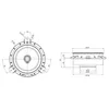 Technical drawings of a speaker with dimensions and angles. Produktbild-Vorschau