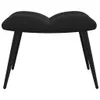 A black velvet stool with four black legs, shown from the front. Náhľad obrázku produktu