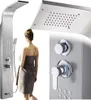A woman wrapped in a towel stands next to a shower panel, with a close-up of the shower controls. Podgląd zdjęcia produktu
