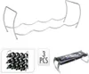 A collage of a metal wine rack and a wine rack filled with bottles, along with a '3 PCS' badge. Náhľad obrázku produktu