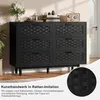 Comodino ProximaX nero con 6 cassetti, effetto rattan, Anteprima dell’immagine prodotto 7