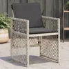 vidaXL Gartenstühle mit Kissen 4 Stk. Hellgrau Poly Rattan Produktbild-Vorschau 2