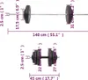 vidaXL Bilanciere e manubrio con pesi da 60 kg Anteprima dell’immagine prodotto 7