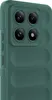A close-up side view of a dark green phone case with a camera bump and textured horizontal lines. Produktbild-Vorschau