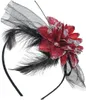 Rosen Haarreif mit Federn und Tüll (Gothic Halloween Party Produktbild-Vorschau 1
