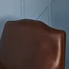 Fotel w stylu Chesterfield z brązowej skóry licowej z Podgląd zdjęcia produktu 5