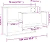 A diagram showing the dimensions of a wall shelf unit. Náhľad obrázku produktu