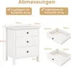 Comodino con 3 cassetti COSTWAY, comodino per letto a Anteprima dell’immagine prodotto 3