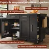 Moderne schwarze Kücheninsel mit Holzoptik. Produktbild-Vorschau 6