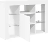 vidaXL Armoire TV LED d'angle Fixée au mur Blanc Voir les images du produit 6