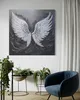 Leinwandbild Engelsflügel Retro Vintage 60x60 Feeby Grau Produktbild-Vorschau 2