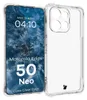 A clear phone case is shown next to a phone displaying a screen with a sea turtle image and time. Produktbild-Vorschau