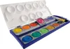 A watercolor paint set with multiple colors and a brush, shown open on a white background. Náhled obrázku produktu