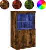 vidaXL Sideboard mit LED-Leuchten Räuchereiche 60,5x37x100 Produktbild-Vorschau 2