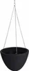 A black hanging planter with a chain is shown against a white background. Produktbild-Vorschau