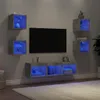 vidaXL 7-tlg. Wohnwand mit LED-Beleuchtung Betongrau Produktbild-Vorschau 2