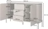 Buffet mit 3 Schubladen und 2 Türen, Taupe, 162.6cm Produktbild-Vorschau 4