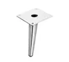 A single chrome furniture leg with a square mounting plate, isolated on a white background. Voir les images du produit