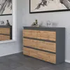 STIV Möbel | Kleiderschrank & Kommode Grau Matt/Eiche Wotan Produktbild-Vorschau 10
